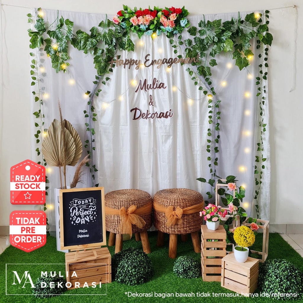 Jual Dekorasi Lamaran Tunangan Backdrop Nikahan Photobooth Diy Akad