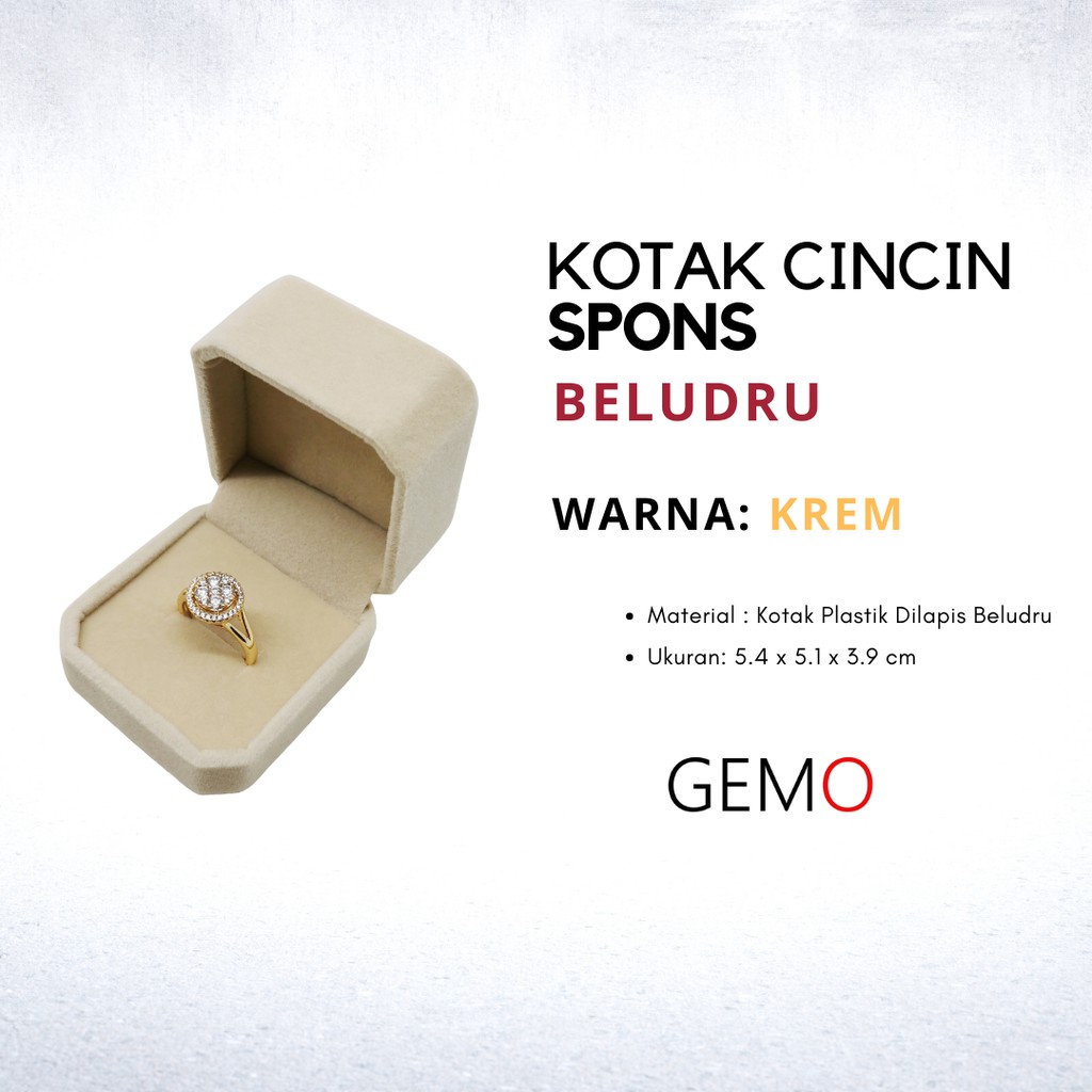 Jual KOTAK PERHIASAN KREM BEIGE BELUDRU JEWELRY BOX SET CINCIN KAWIN