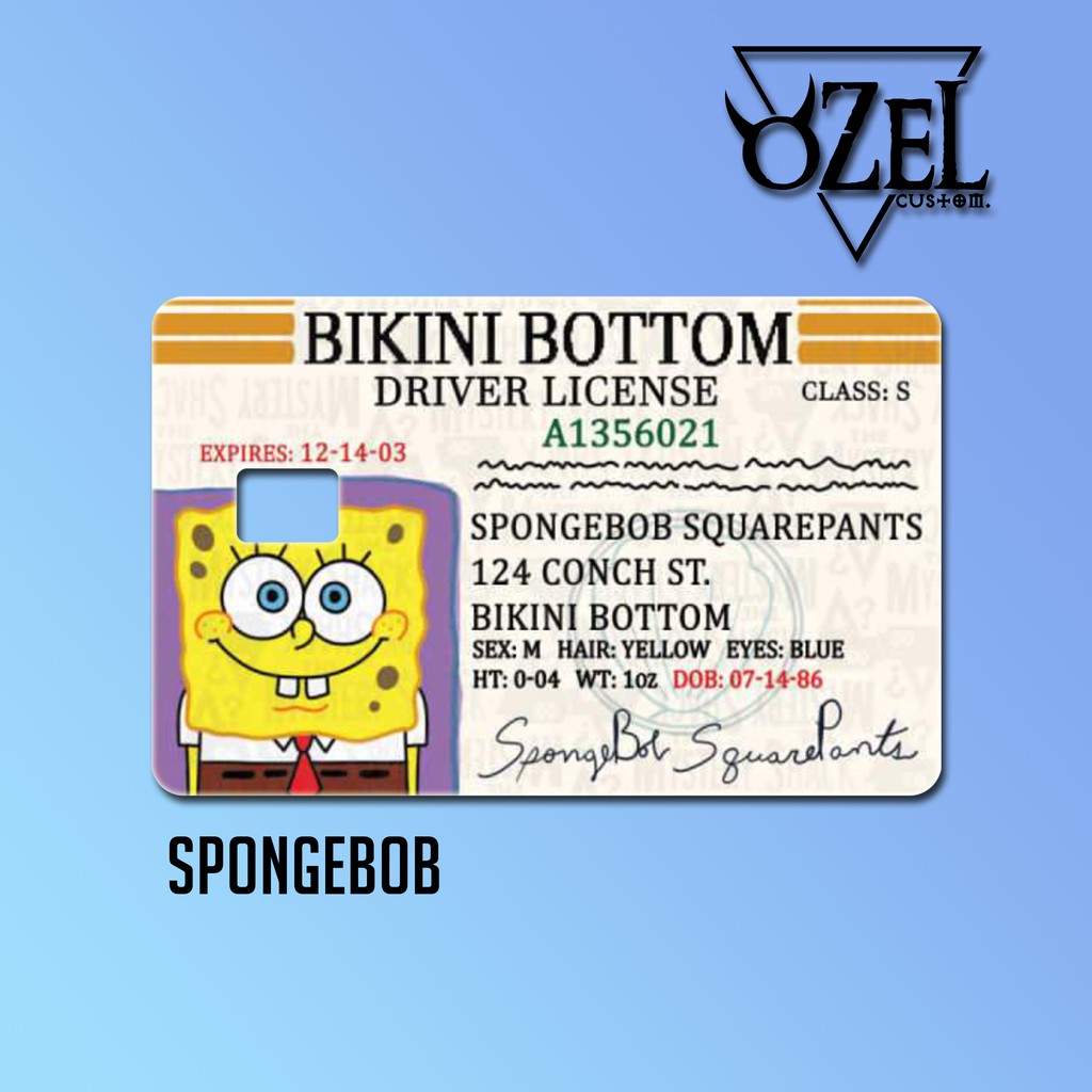 Jual Cod Skin Kartu Atm Bikini Bottom Driver License Edition Shopee