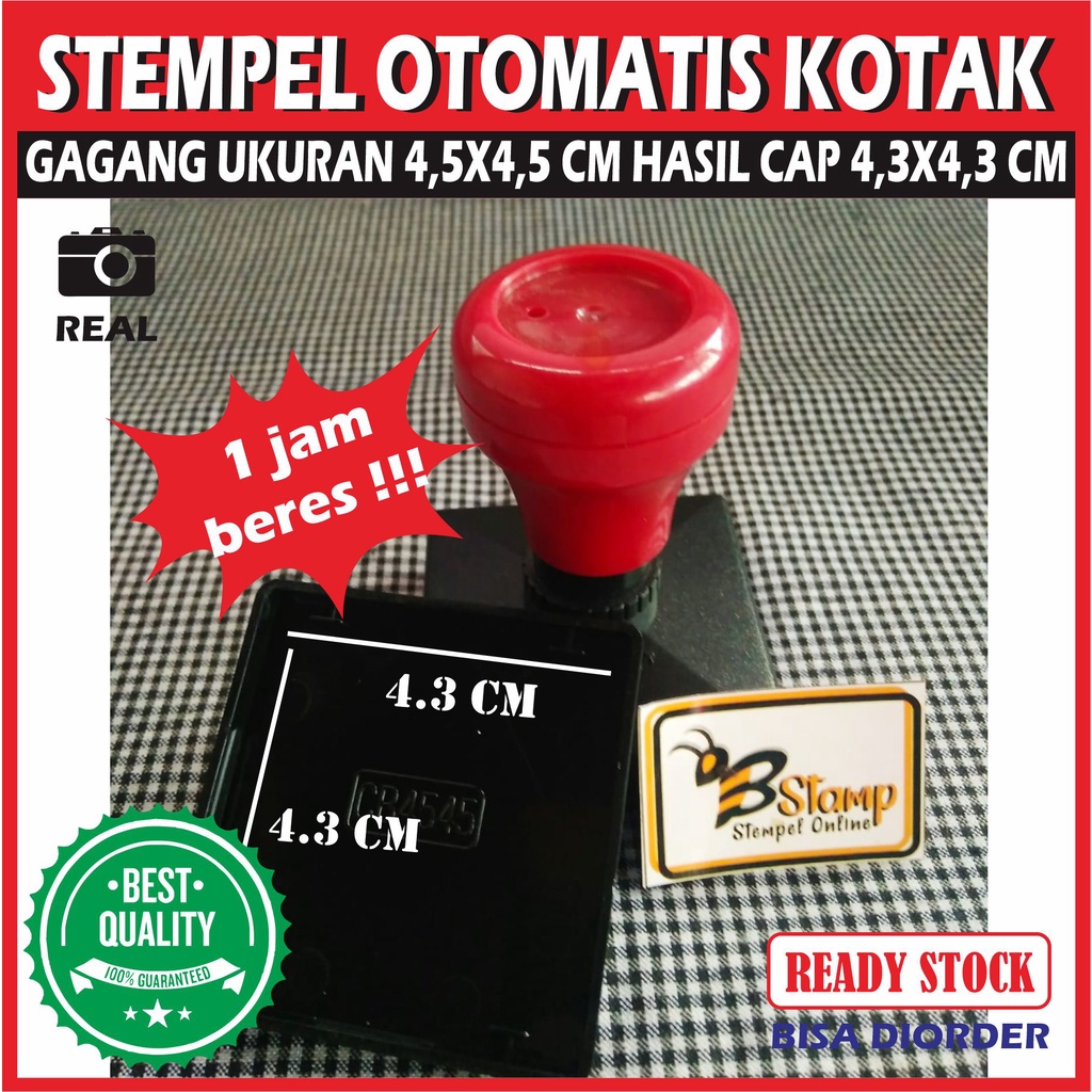 Jual Cetak Stempel Flash Otomatis Bentuk Kotak BONUS TINTA Shopee