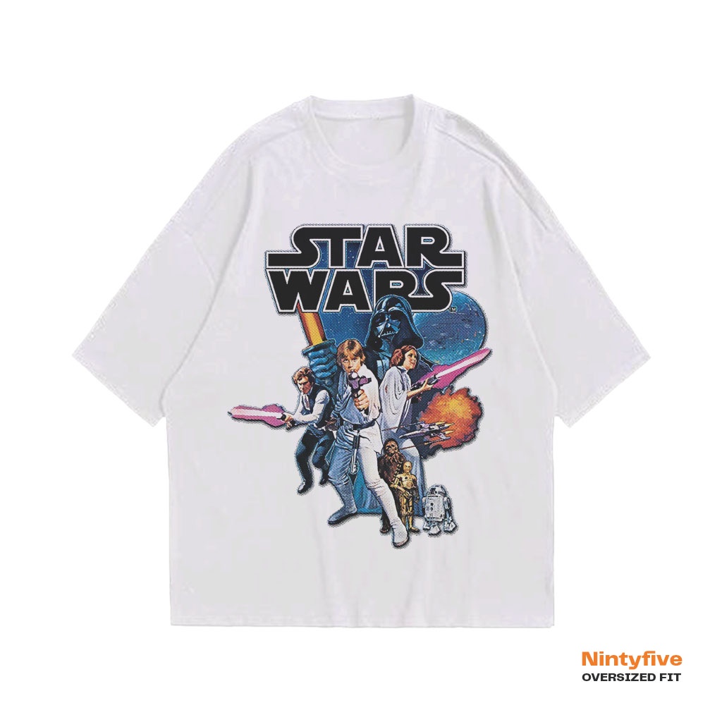 Jual Baju Star Wars Oversize White Printed On Cotton Material Shopee