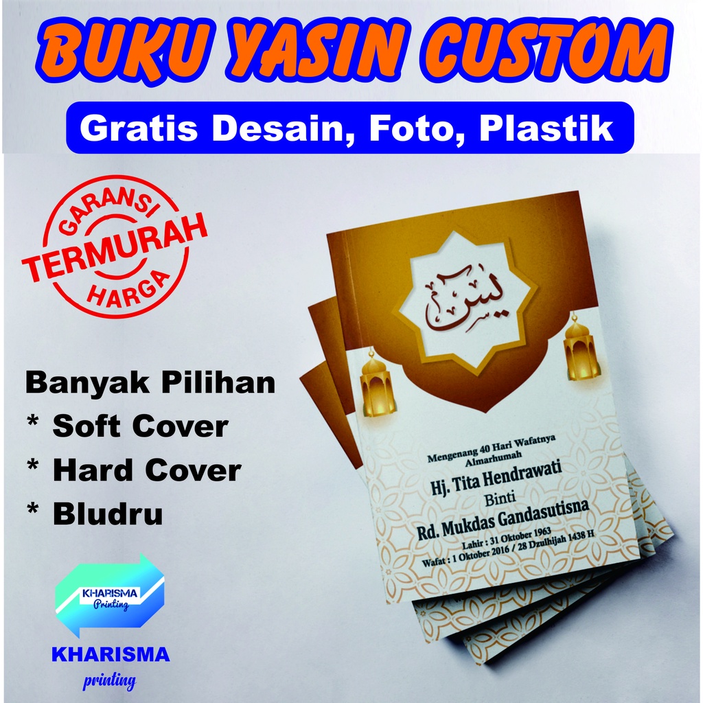 Jual Cetak Buku Yasin Dan Tahlil Free Foto Custom Murah Shopee Indonesia