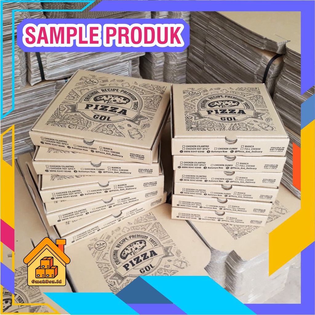 Jual Custom Sablon Box Kardus Pcs Box Pizza Size S Sablon