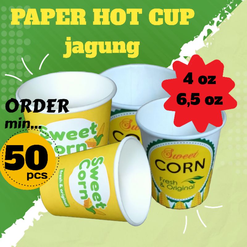 Jual Paper Hot Cup Gelas Kertas Jagung Jasuke Kopi 4 Oz 6 5 Oz 120 Ml