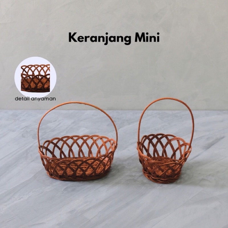 Jual Saf Mini Rantang Parcel Bambu Keranjang Rotan Hampers Props