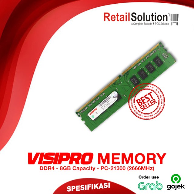 Jual RAM VISIPRO 8GB DDR4 PC 21300 2666MHz LONGDIMM RAM PC Desktop