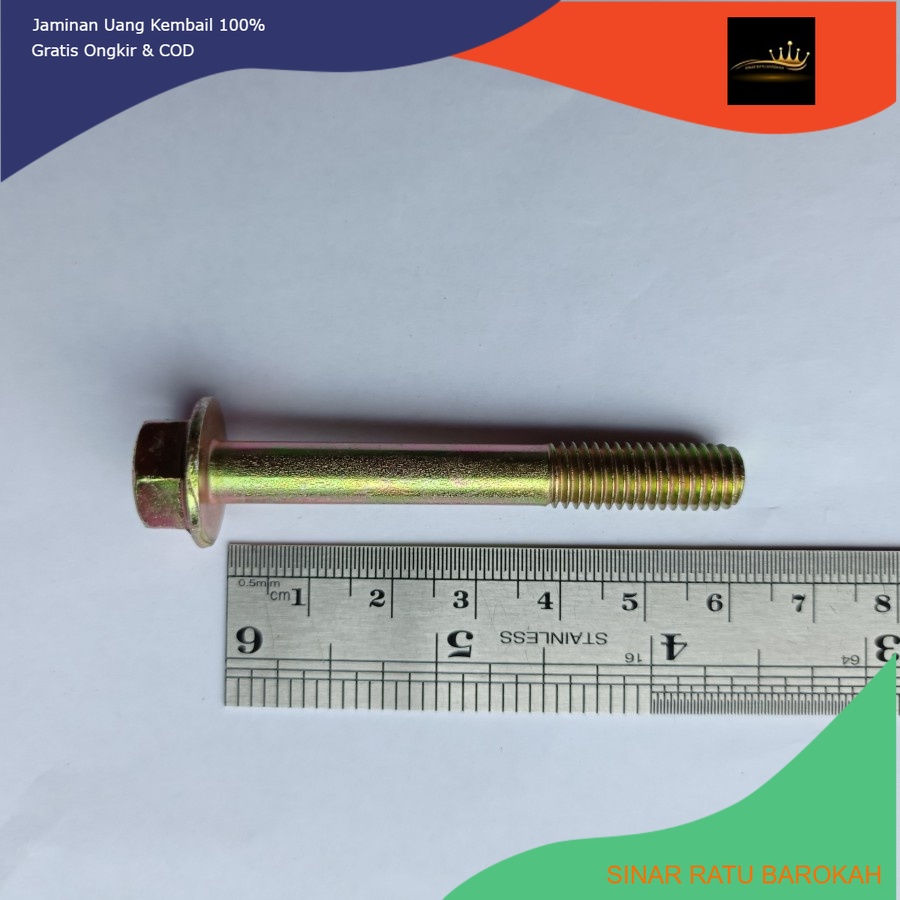 Jual Flange Bolt M X Baut Topi M X Kuning Kunci Panjang Cm