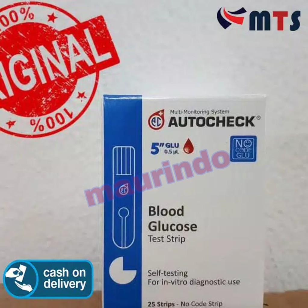 Jual COD AUTOCHECK BLOOD GLUCOSE STRIP AUTOCHECK GULA DARAH 25