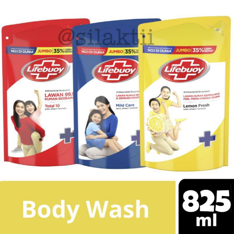 Jual LIFEBUOY 825ML SABUN MANDI CAIR BODY WASH REFILL KEMASAN ISI ULANG