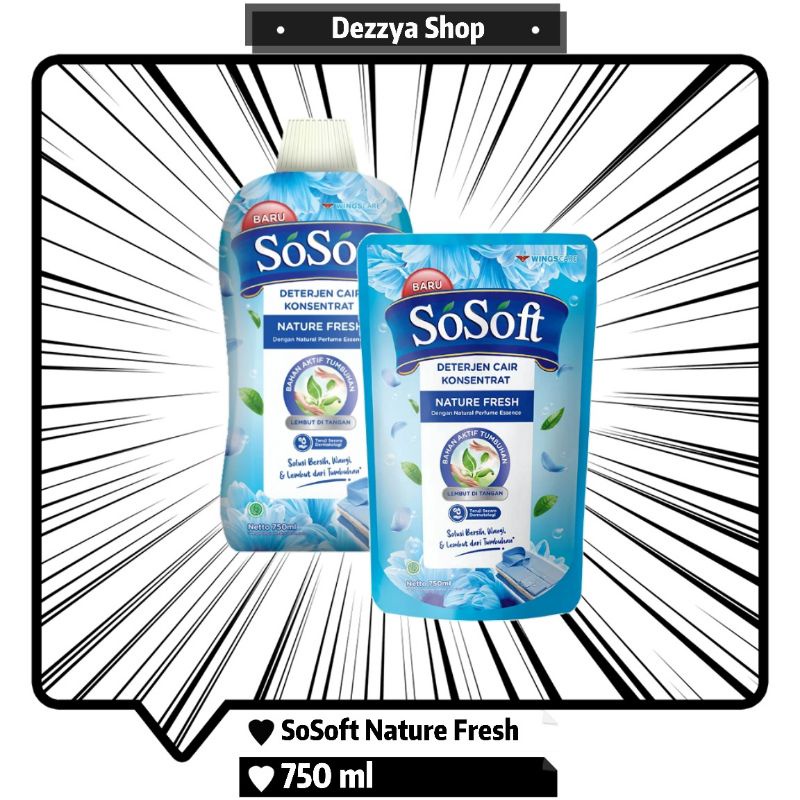 Jual Sosoft Detergen Cair Botol Nature Fresh 750ml Shopee Indonesia