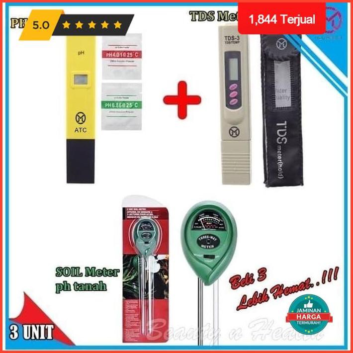 Jual Paket Alat Ukur Ph Meter Tds Meter Soil Meter Premium Shopee