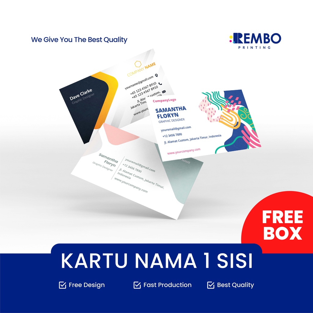 Jual Kartu Nama Sisi Free Design Free Box Laminasi Doff Glossy