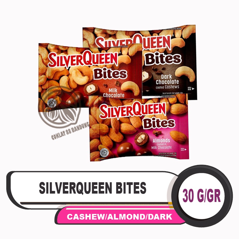 Jual Silverqueen Bites Gr Milk Chocolate Cashew Almond Dark Cokelat