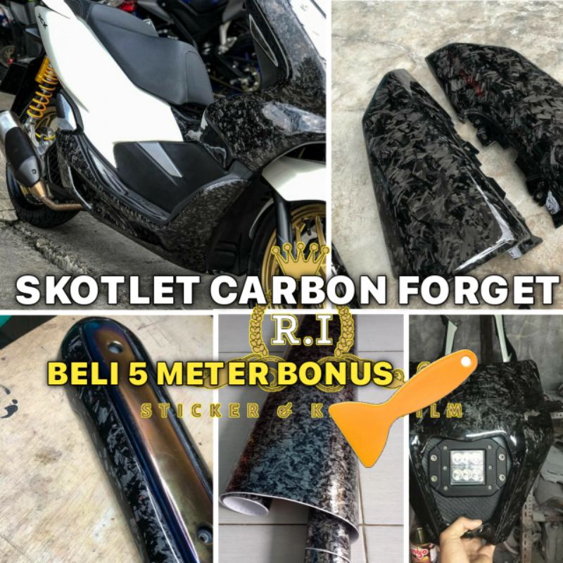 Jual Sticker Skotlet Carbon Composite Forged Stiker Karbon Forged High