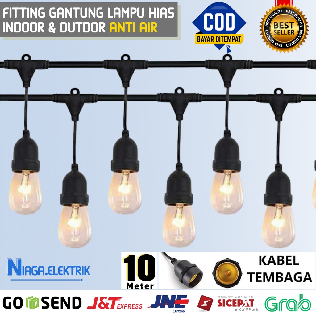 Jual Fitting Lampu Gantung Hias Filamen Vintage Retro E Sni Fiting