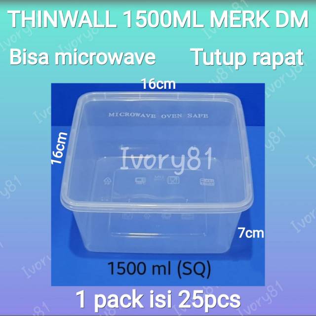 Jual Thinwall Food Container Ml Kotak Makan Bening Mangkok