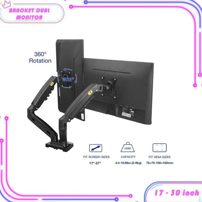 Jual BRACKET BREKET MONITOR ARM GAS SPRING NB F160 17 27 INCH