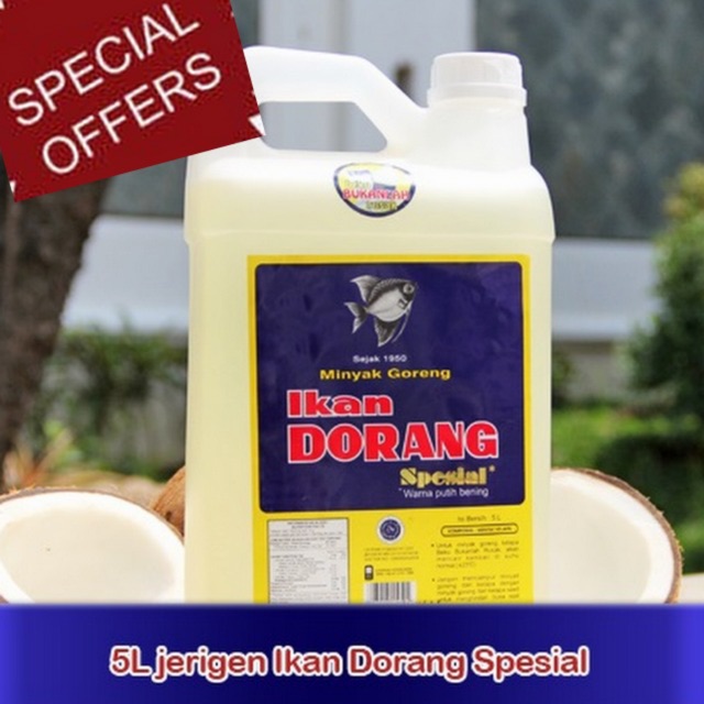 Jual Promo Minyak Kelapa Ikan Dorang Spesial Jerigen 5 Liter Minyak