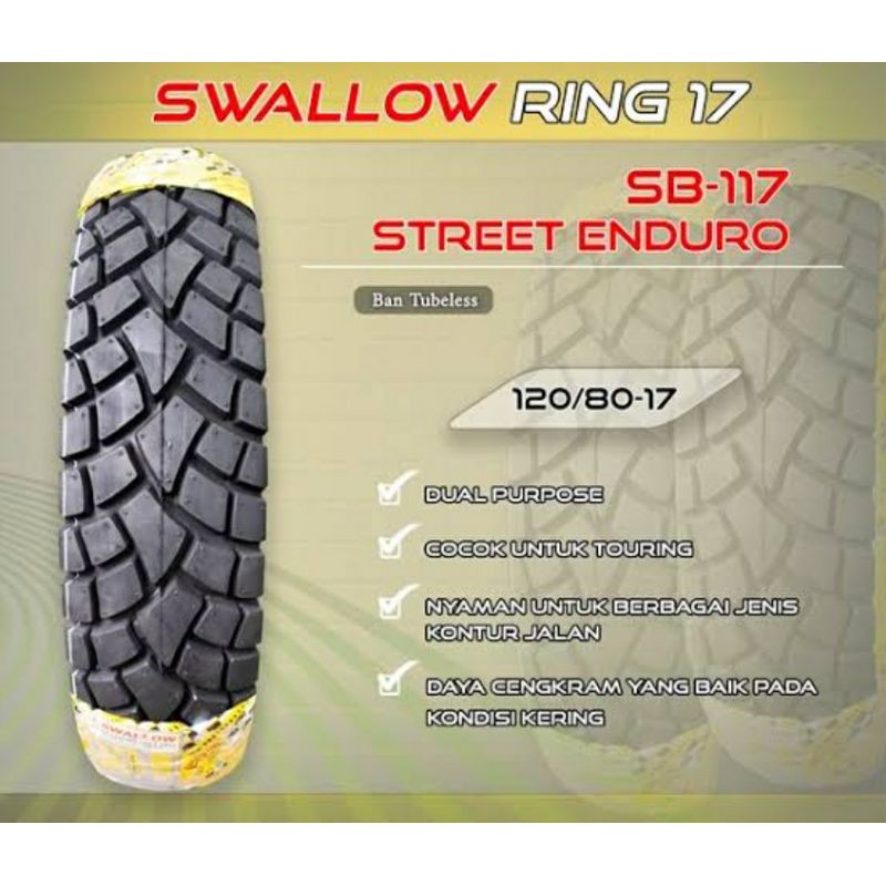 Jual Ban Luar Swallow Sb Ring Street Enduro Tubeless Dual Purpose