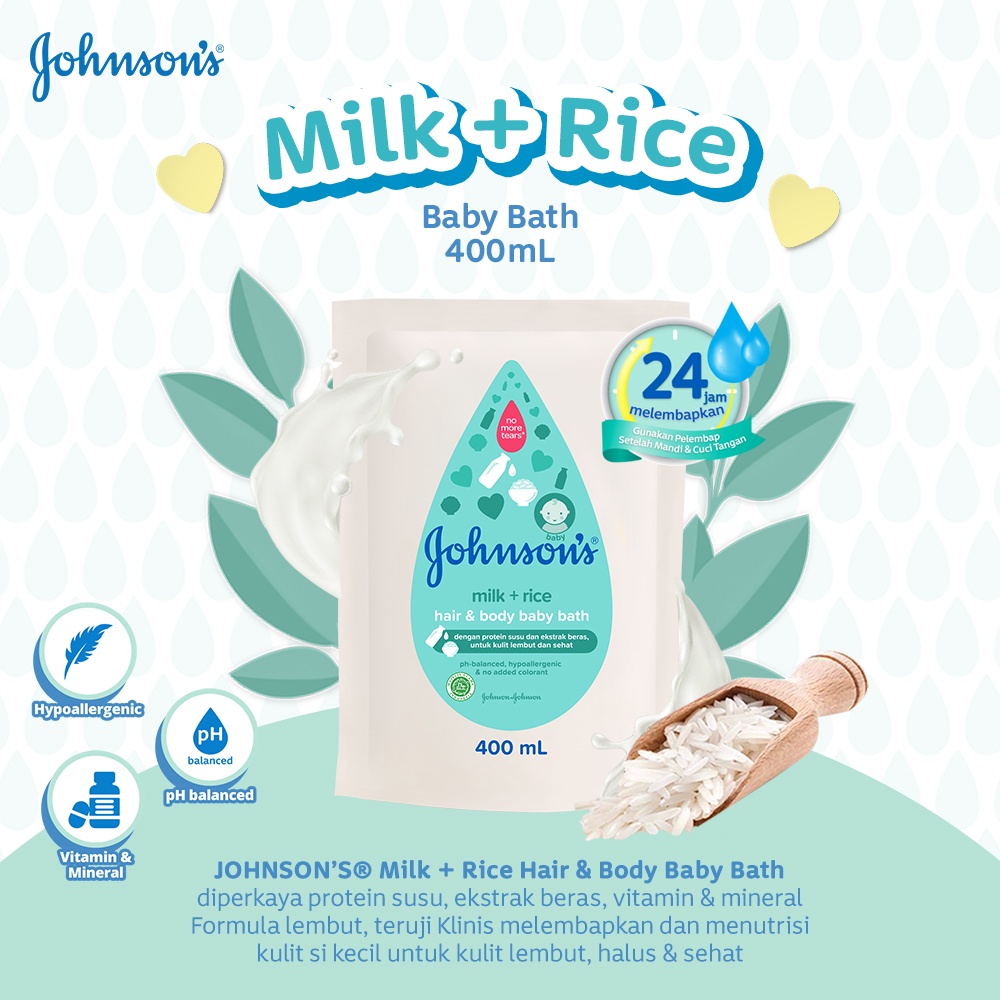 Jual Jhonsons Milk Rice Hair Body Baby Bath Ml Shopee Indonesia