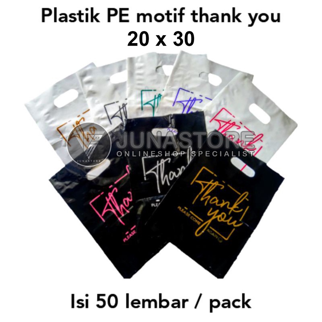 Jual Plastik Plong Motif Thank You Plastik Pond Motif Thank You X