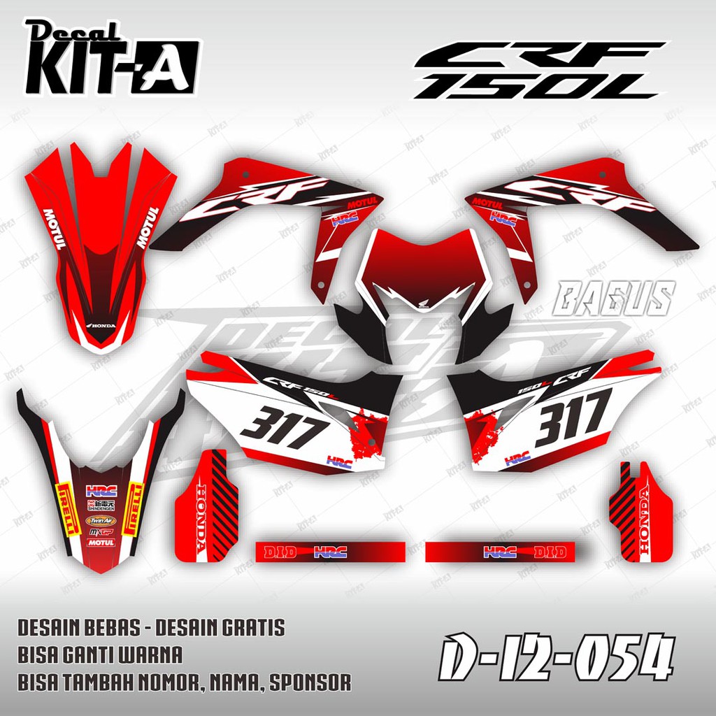 Jual Decal Stiker CRF 150 L Custom Full Body Striping Sticker CRF 150 L