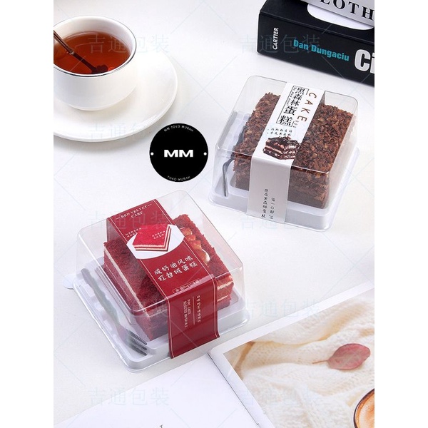 Jual 10pcs Korean Dessert Tray Mika Mini Premium Box Dus Mika Slice