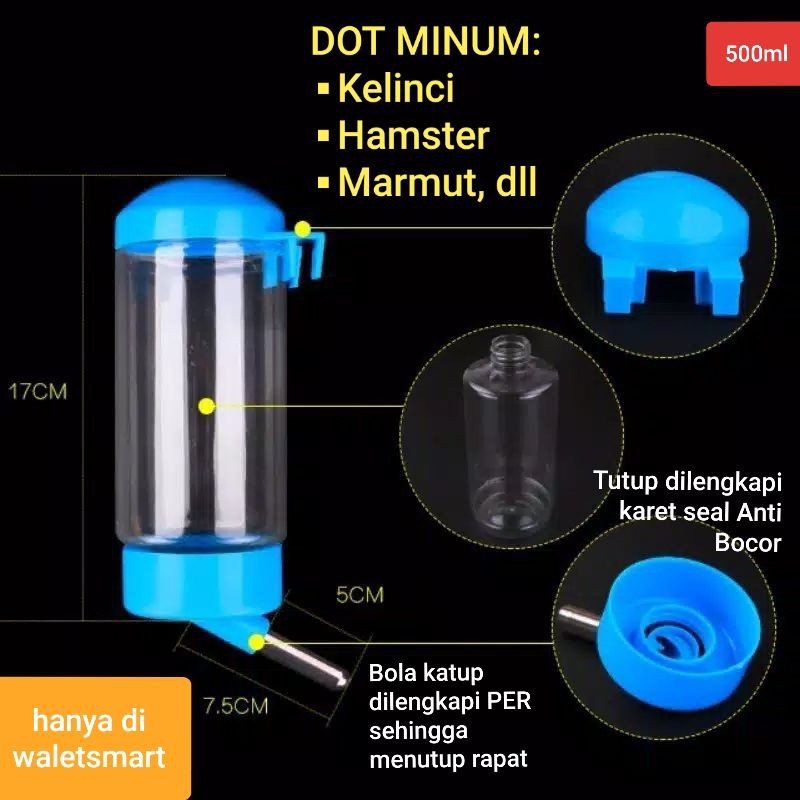 Jual Nipel Botol 500ml Dot Minum Kelinci Hamster Marmut Guinea Pig