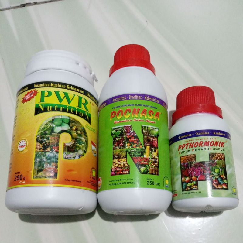 Jual Paket Pupuk Organik Cair Poc 250cc Hormonik 100cc Pwr 250cc