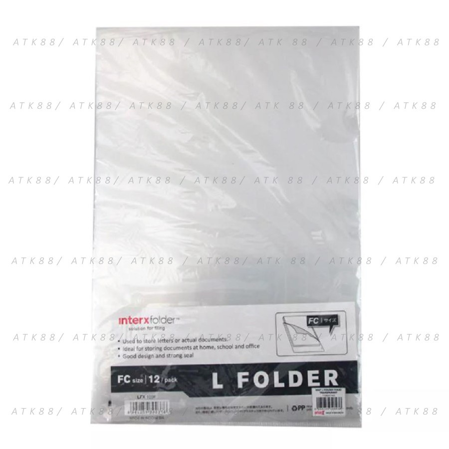 Jual File Inter X Folder Map L Clear Sleeve F4 Pak 12 Pcs