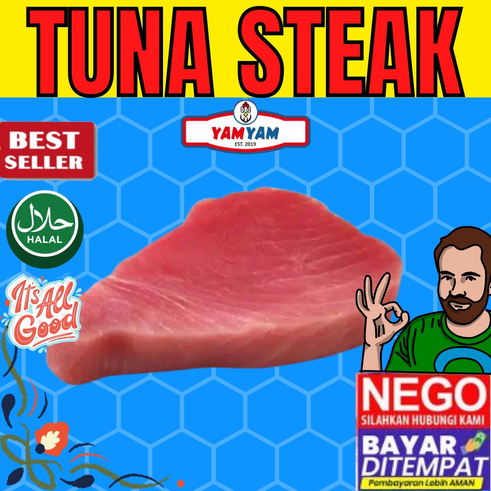 Jual Ikan Tuna Parcel Steak Fillet 500gr 500 Gram Frozen Segar Besar