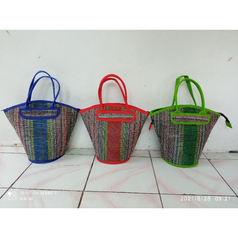 Jual Tas Tenun Tikar Bulat Krucut Shopee Indonesia