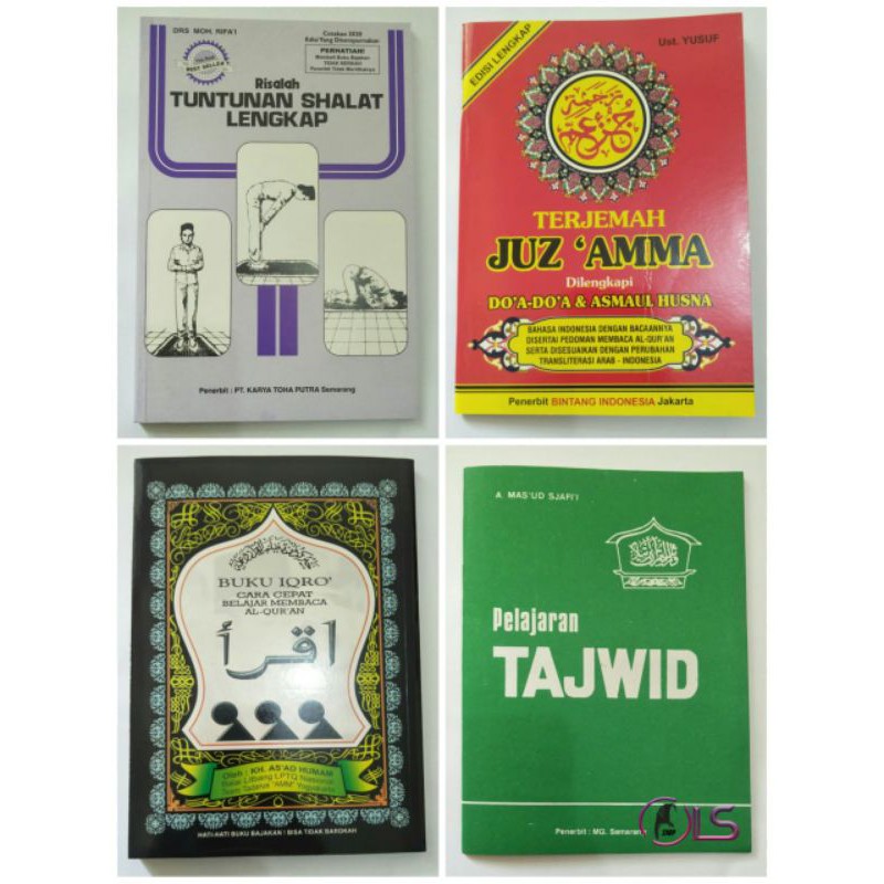 Jual Paket Hemat 4 Buku Iqro Besar Juz Amma Klip Tuntunan Sholat