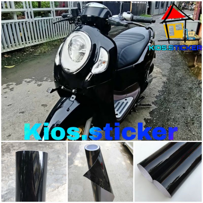 Jual Stiker Skotlet Motor Hitam Glossy Sticker Hitam Glos Skotlet Hitam