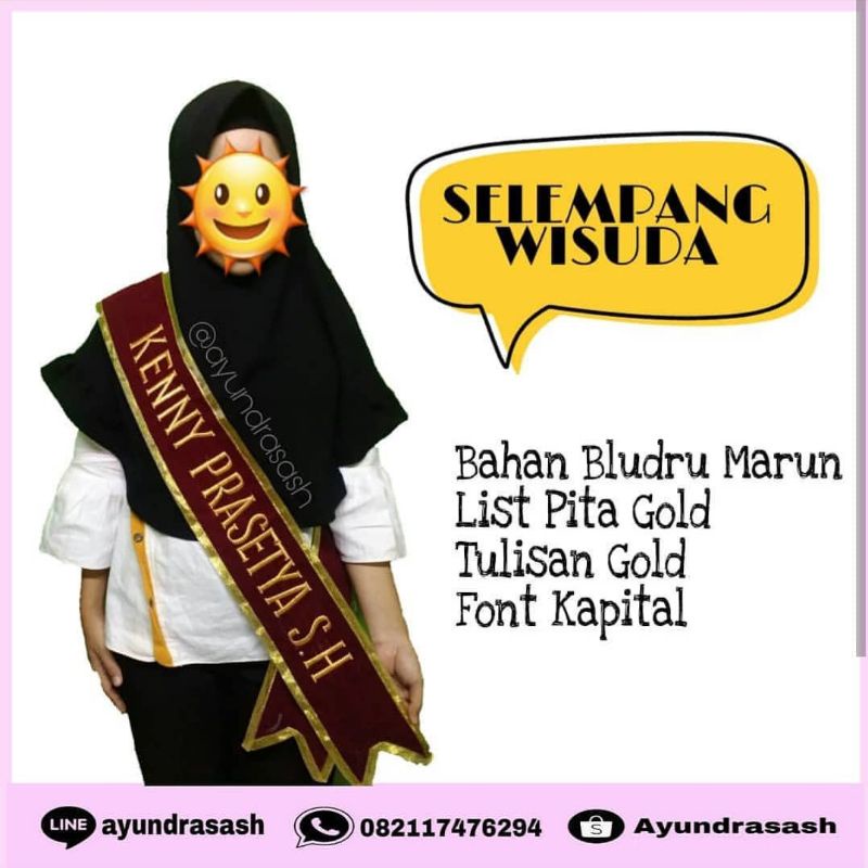 Jual Selempang Wisuda Bludru List Pita Tanpa Lapisan Murah Bisa