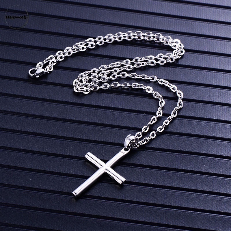 Jual Fashion Kalung Salib Pria Rantai Vintage Cross Salib Liontin E