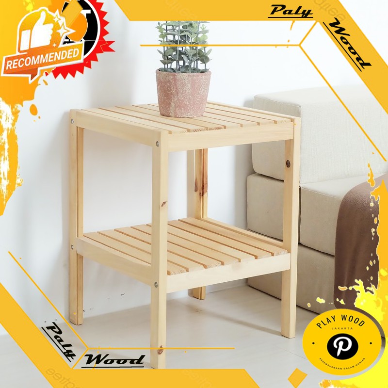 Jual Oana Wooden Shelf 2 Tingkat Rak Kayu Rak Serbaguna Rak Display