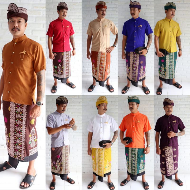 Jual Baju Adat Bali MURAH Busana Pria Baju Koko Semi Safari Moscrepe