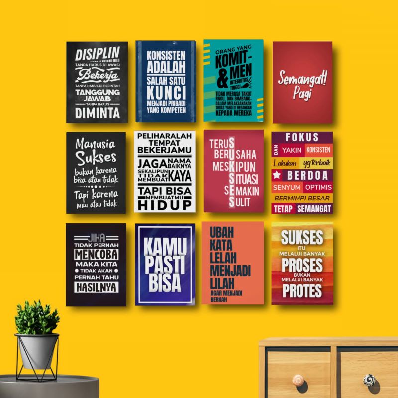 Jual Hiasan Dinding Quotes Motivasi Pajangan Kantor Poster Kerja Wall