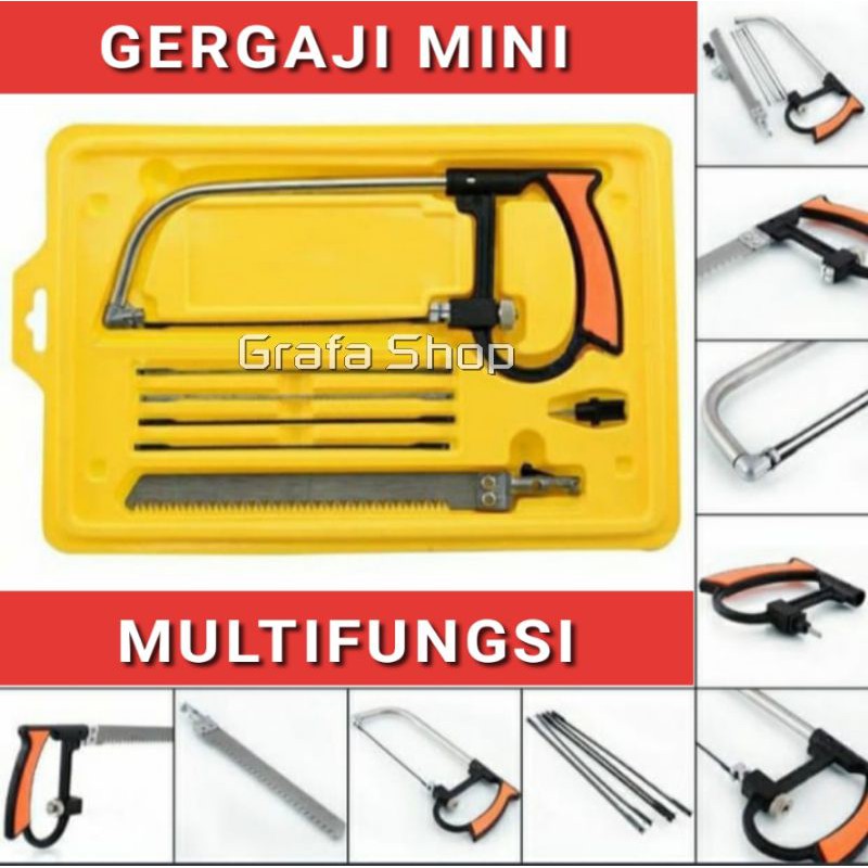 Jual Gergaji Tangan Set 8 In 1 Multifungsi Serbaguna Besi Kayu Kaca