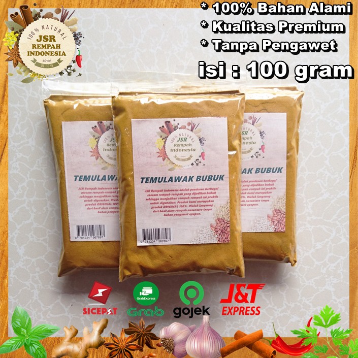 Jual Temulawak Bubuk Asli Isi Gram Bumbu Dapur Jsr Rempah Curcuma