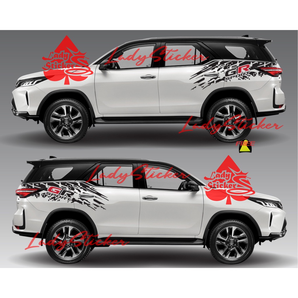 Jual STICKER STIKER MOBIL TOYOTA FORTUNER GR SPORT CUTTING STICKER