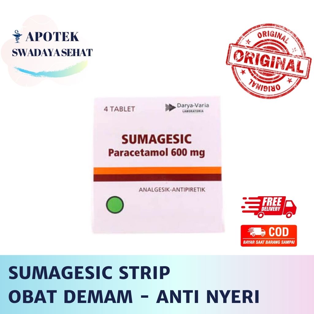 Jual SUMAGESIC Strip Paracetamol 600 MG Obat Demam Anti Nyeri Isi 4