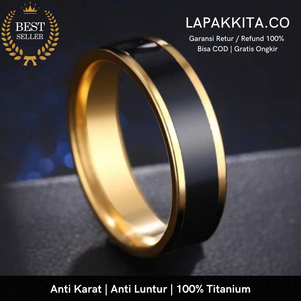 Jual Cincin Pria Wanita Titanium Hitam Gold Shopee Indonesia