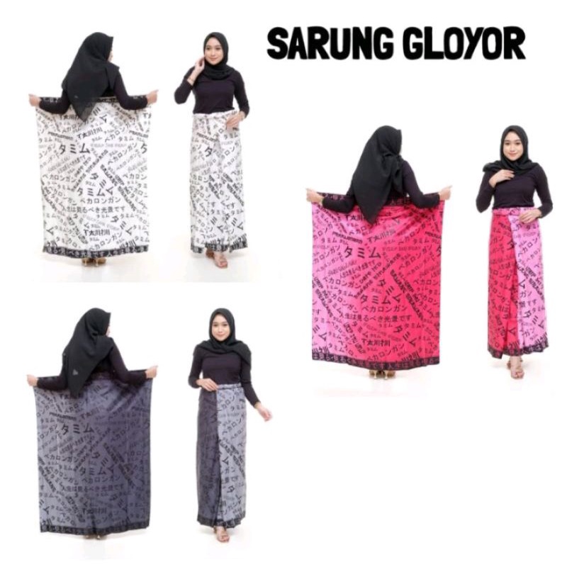 Jual Sarung Batik Gloyor Santriwati Gradasi Warna Motif Koran Kimochi