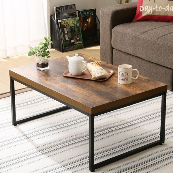 Jual B Coffe Table Industrial Besi Top Kayu Jati Meja Tamu