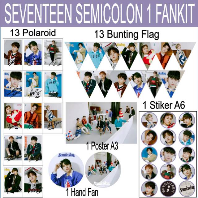 Jual FANKIT SEVENTEEN SEMICOLON POLAROID SEVENTEEN FLAG SVT