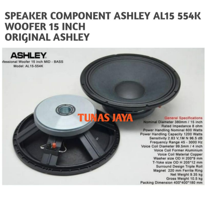 Jual SPEAKER COMPONENT ASHLEY AL15 554K ASHLEY AL15554K SPEAKER