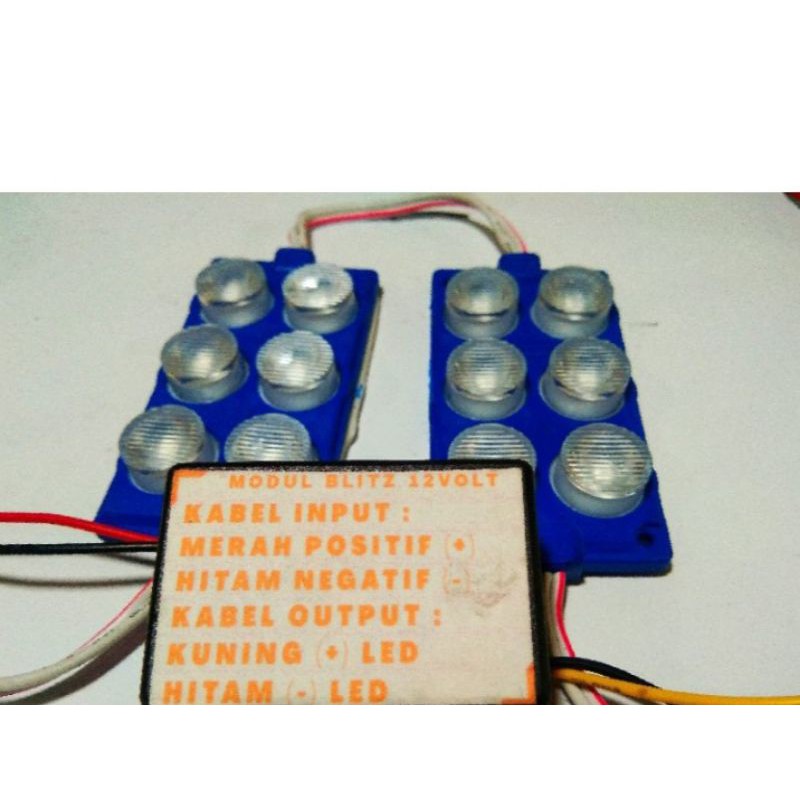 Jual Modul Blitz Pesawat 12V 2 LED 6 Mata Kotak Biru Shopee Indonesia