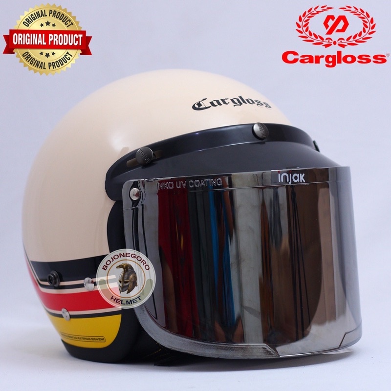 Jual Helm Cargloss Cfm VINTAG CREAM HELM Retro Helm Half Face Original